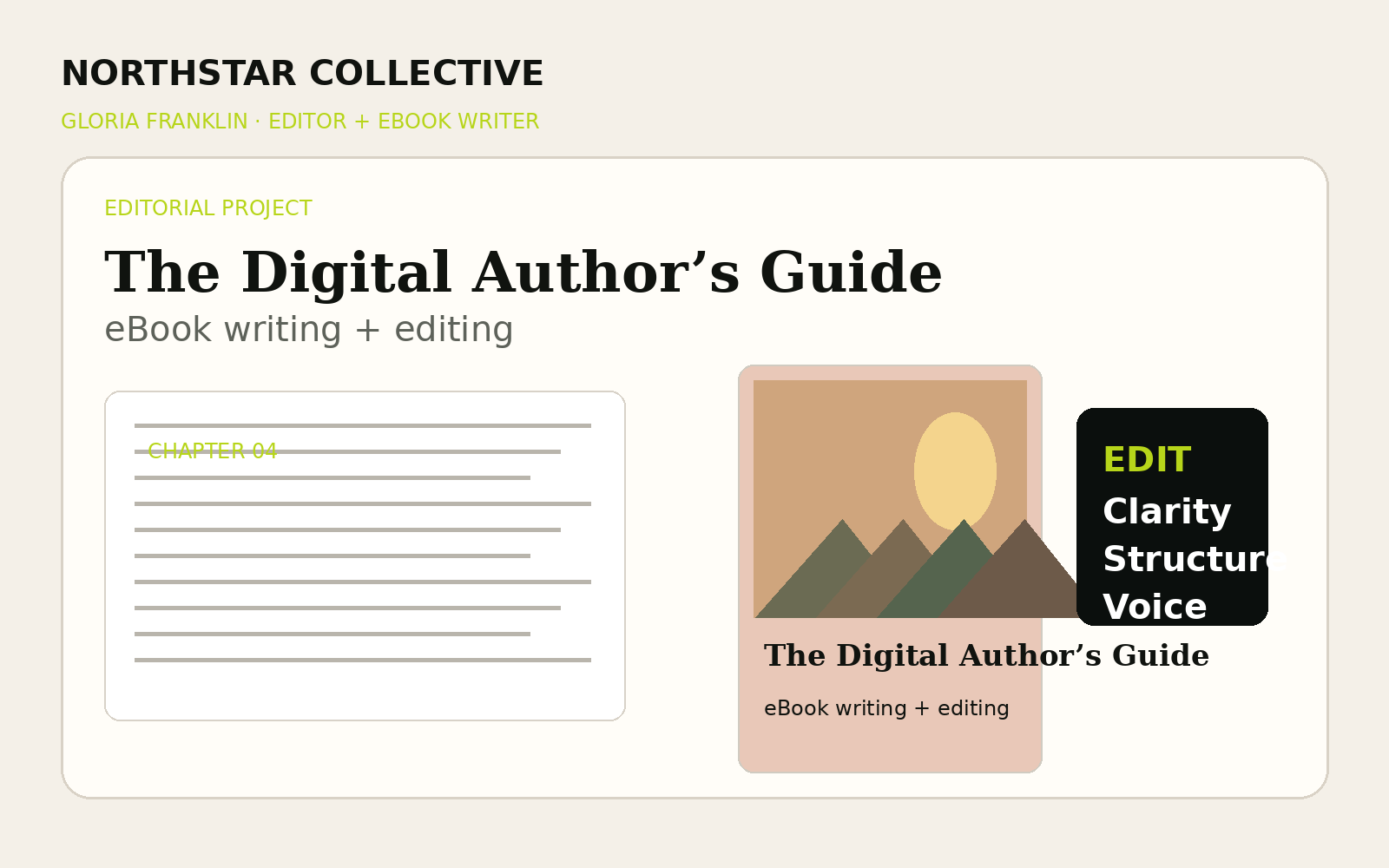 The Digital Author’s Guide — portfolio project visual