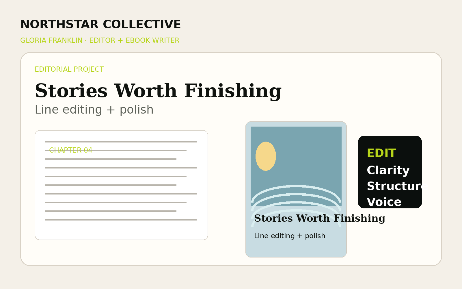 Stories Worth Finishing — portfolio project visual