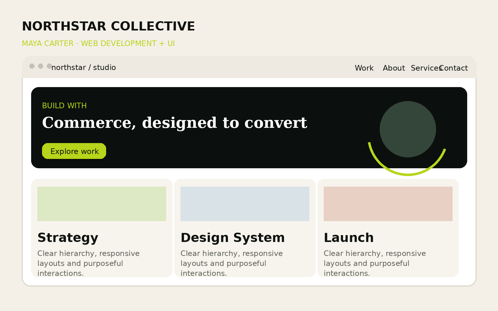 Commerce Landing Experience — portfolio project visual