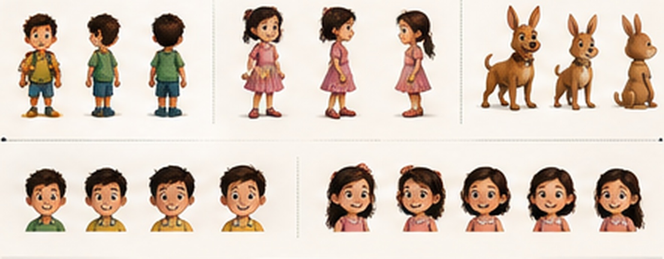 Children and animal character design exploration