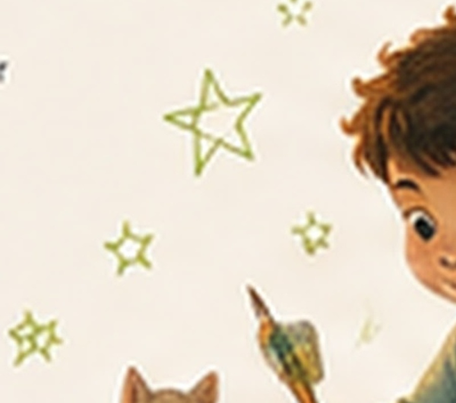 Child and small animal creating a story together